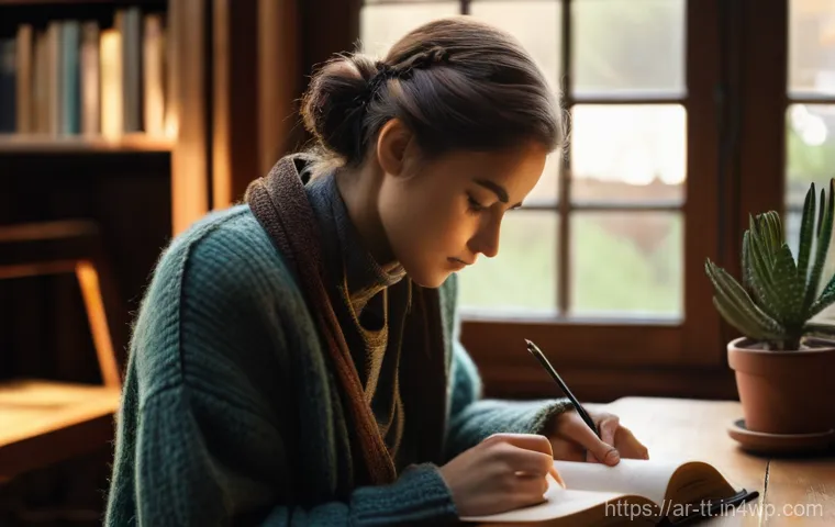 외적 동기부여와 그 한계 - **Prompt:** A young woman, approximately 20-25 years old, is seated at a rustic wooden desk, complet...