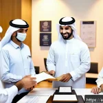 Home 19 비즈니스에서의 동기부여 연구 사례 - A modern Middle Eastern office environment featuring a diverse team of Arabic professionals engaged ...