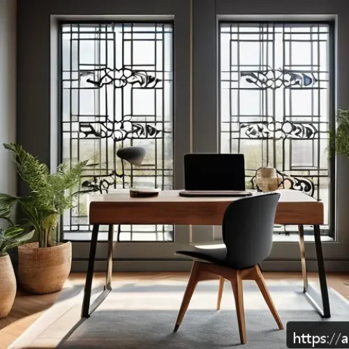 Home 17 전문가들이 제안하는 동기부여 전략 - A modern, well-lit home office setup designed for productivity and focus, featuring a neat wooden de...